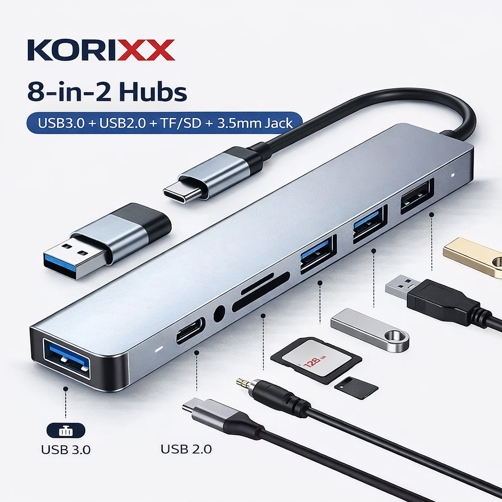 KORiXX™ Pro 8-in-1 USB-C Hub